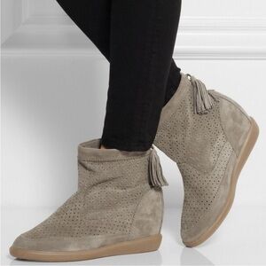 Isabel Marant Basley Suede Ankle Boots Taupe Size 11
